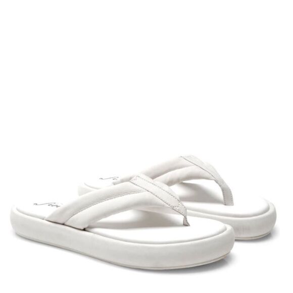 FREE PEOPLE Wonderland Leather Sandal Flip Flop, Size 8, (38 EU) White, NWT - Picture 1 of 17